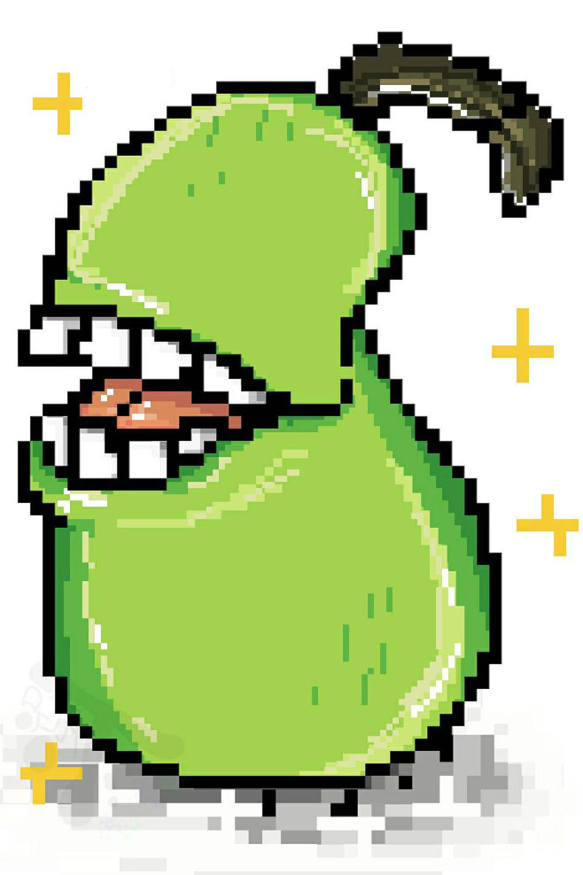 a laughing pear
